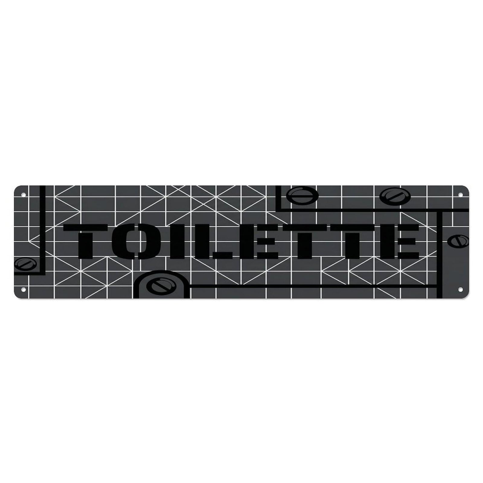 Industrial Bold Cottage Washroom Toilet(WC) Door Metal Tin Sign Plaque Wall Decor for Cafe, Club Bar, Office, Home Garden Metal Poster 4x16Inch