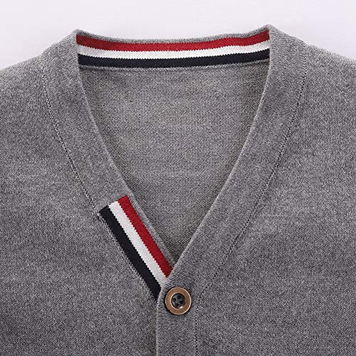Fashion Boys Long Sleeve Woolen V-Neck British Style Cardigan3