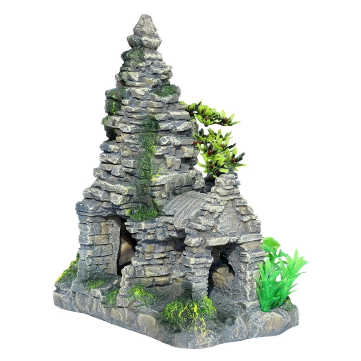Abaodam Aquarium Dekoration Buddha Statue aus Kunstharz Viergesichtiger Buddha Aquariumhöhle für Aquarien für Fische und Garnelen als Landschaftsdeko im Aquarium