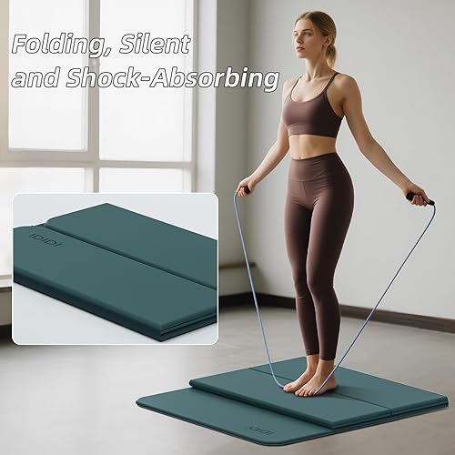 Miniatura 6 de Tapete de yoga plegable extra grueso de 0.32 pulgadas, material POE ecológico, tapete de fitness de diseño antideslizante, tapetes de entrenamiento