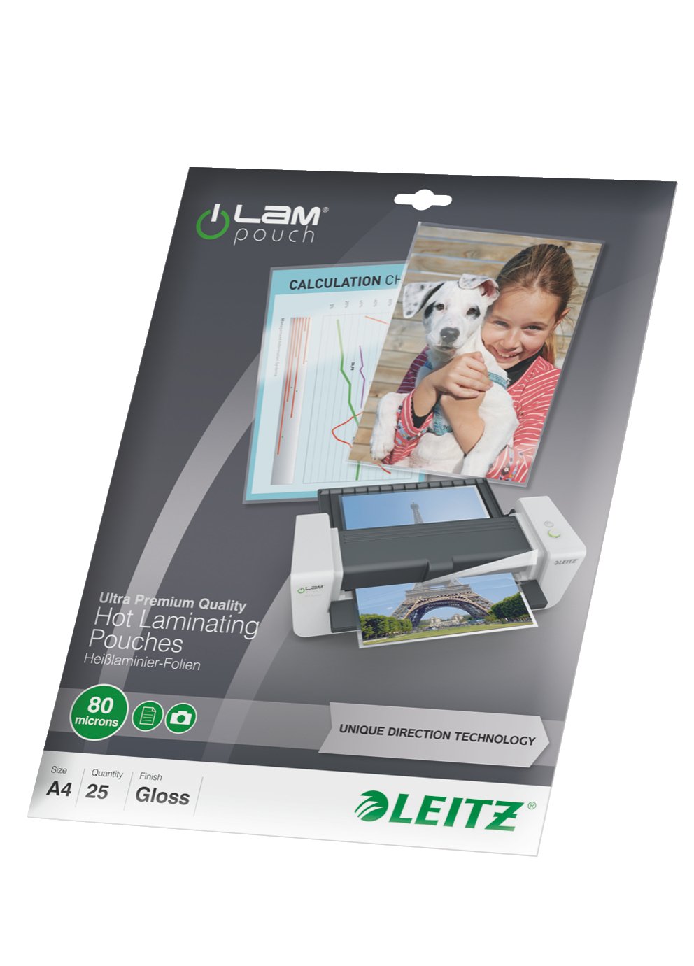 Leitz 74790000 A4 UDT iLAM 80 Micron Pouch 25Pk 27729J