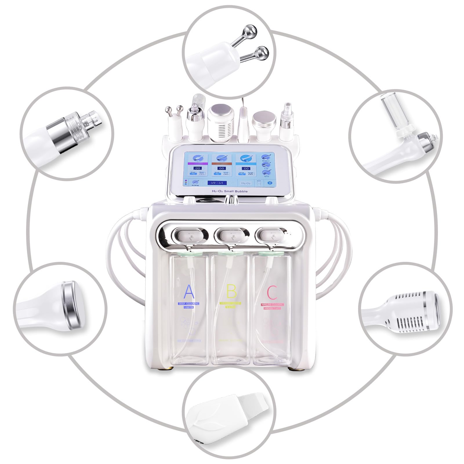 Professionell Aquafacialgerät 6 in 1 Wasserstoff-Sauerstoff-Gesichtsmaschine, Hautpflege Maschine Für Zuhause SPA