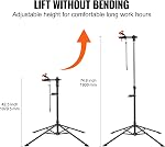 VEVOR Support de réparation de vélo, 80 lbs Support de réparation de vélo en acier robuste, support de maintenance réglable de vélo de hauteur avec plateau d'outils magnétiques bras télescopique, support pliable de travail de vélo pour la maison, magasins, noir