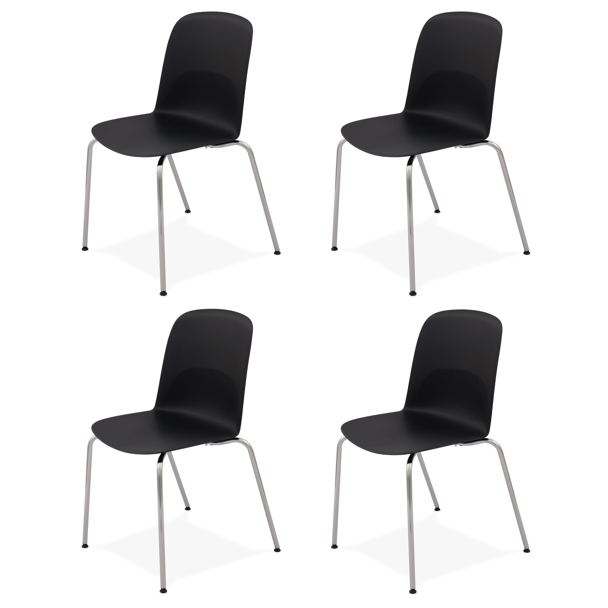 Chaise de cuisine ELECTRA lot de 4 chaises de bureau noires