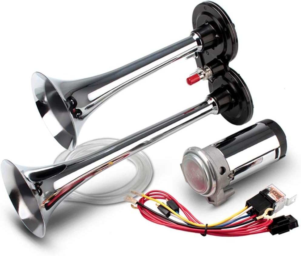FARBIN Car Horn for Honda series.12V 150db Super Loud Air Horn,Chrome Zinc Dual Trumpet,Truck Horn with Compressor and Wire Harness,for Any 12V Vehicles