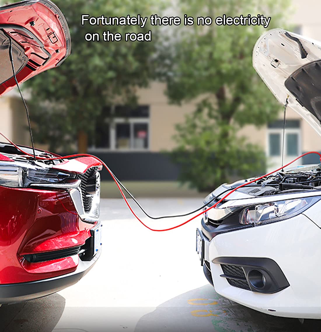 BAtlam Cables de Refuerzo para Coches diésel Pinzas de cocodrilo recubiertas de Zinc para Trabajo Pesado - Vehículos de Arranque Auxiliar, 3 M 25 mm 2,4 M (4 M)