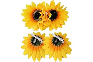 Eye-Catching 4-Piece Sunflower Hair Barrettes for Women and Girls