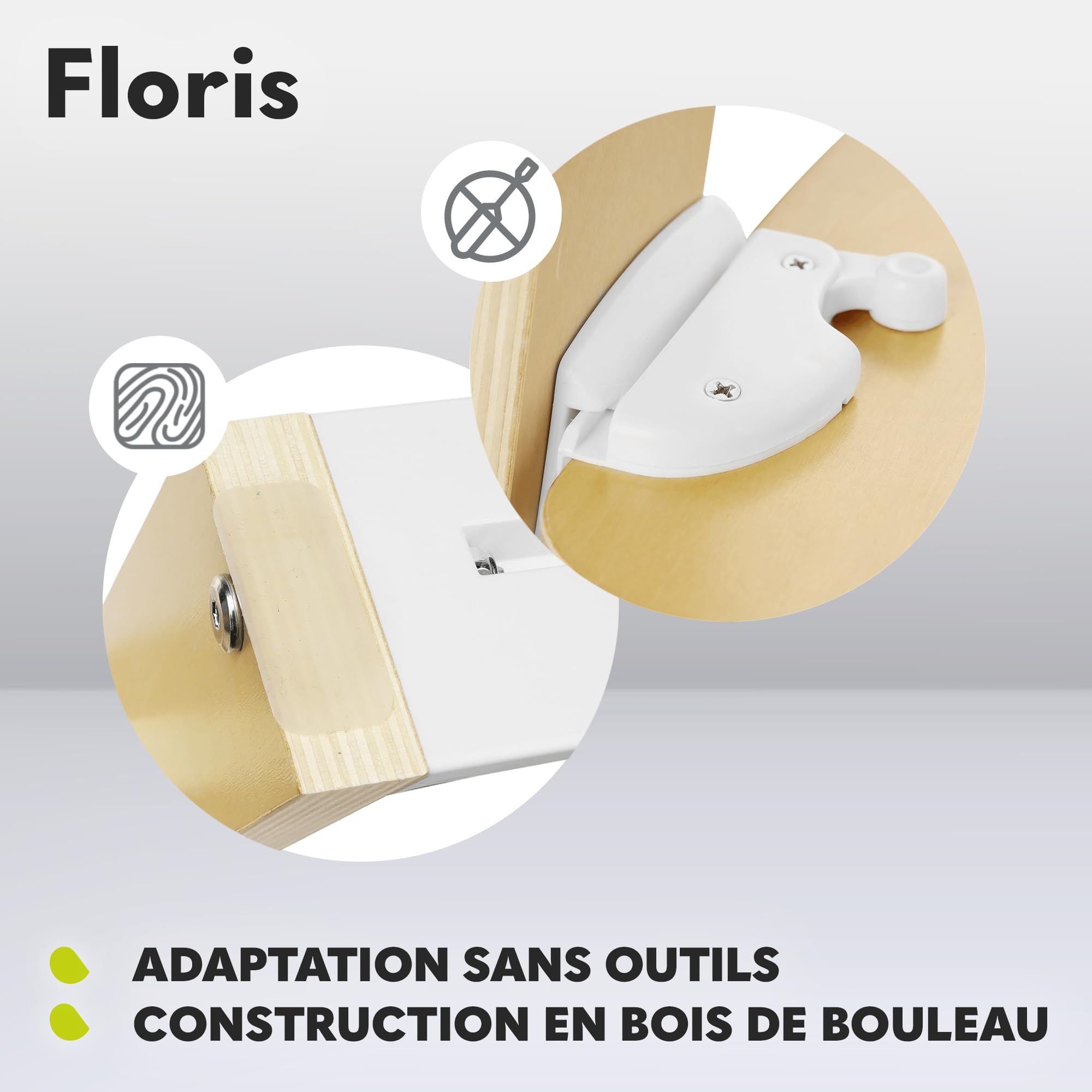 LIONELO Floris chaise haute bébé en bois 3 en 1, plateau amovible, de 6 à 36 mois, ceintures de sécurité à 5 points, capacité de charge jusqu'à 15 kg / 40 kg (NATURAL)