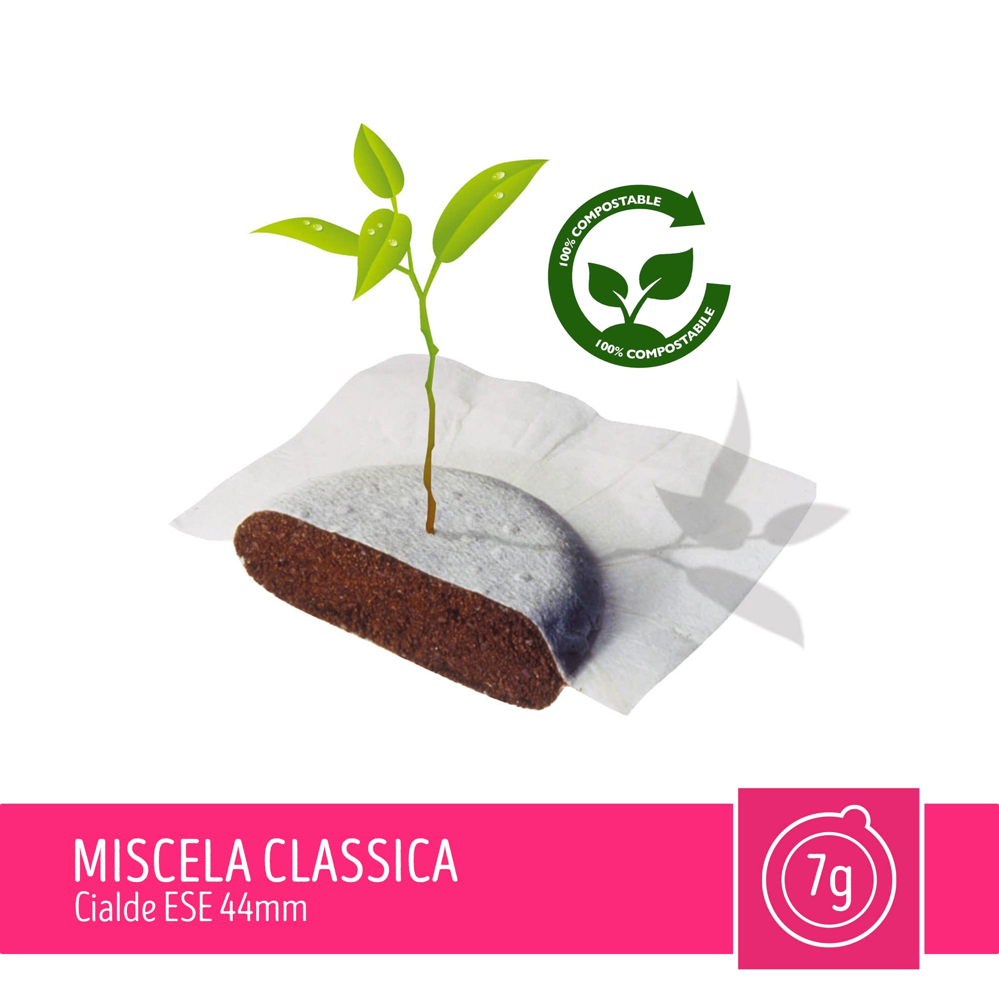 CAFFÈ TORALDO | Cialde ESE 44 | Caffè Selezionato, Tostato e Torrefatto in Italia | Eccellenza del Caffè Napoletano (300 Cialde, Miscela Classica)