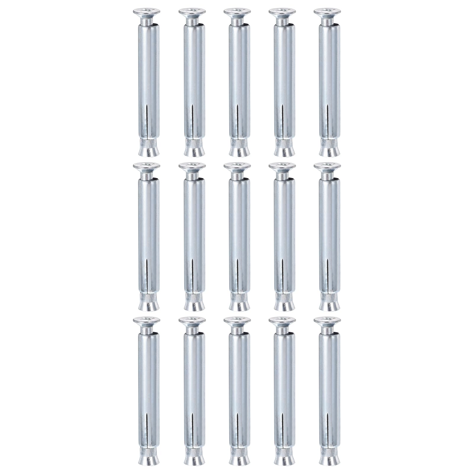 Tacos de expansión de metal, 3/8" x 4", anclajes de manguito plano, paquete de 50 (3/8" x 4")