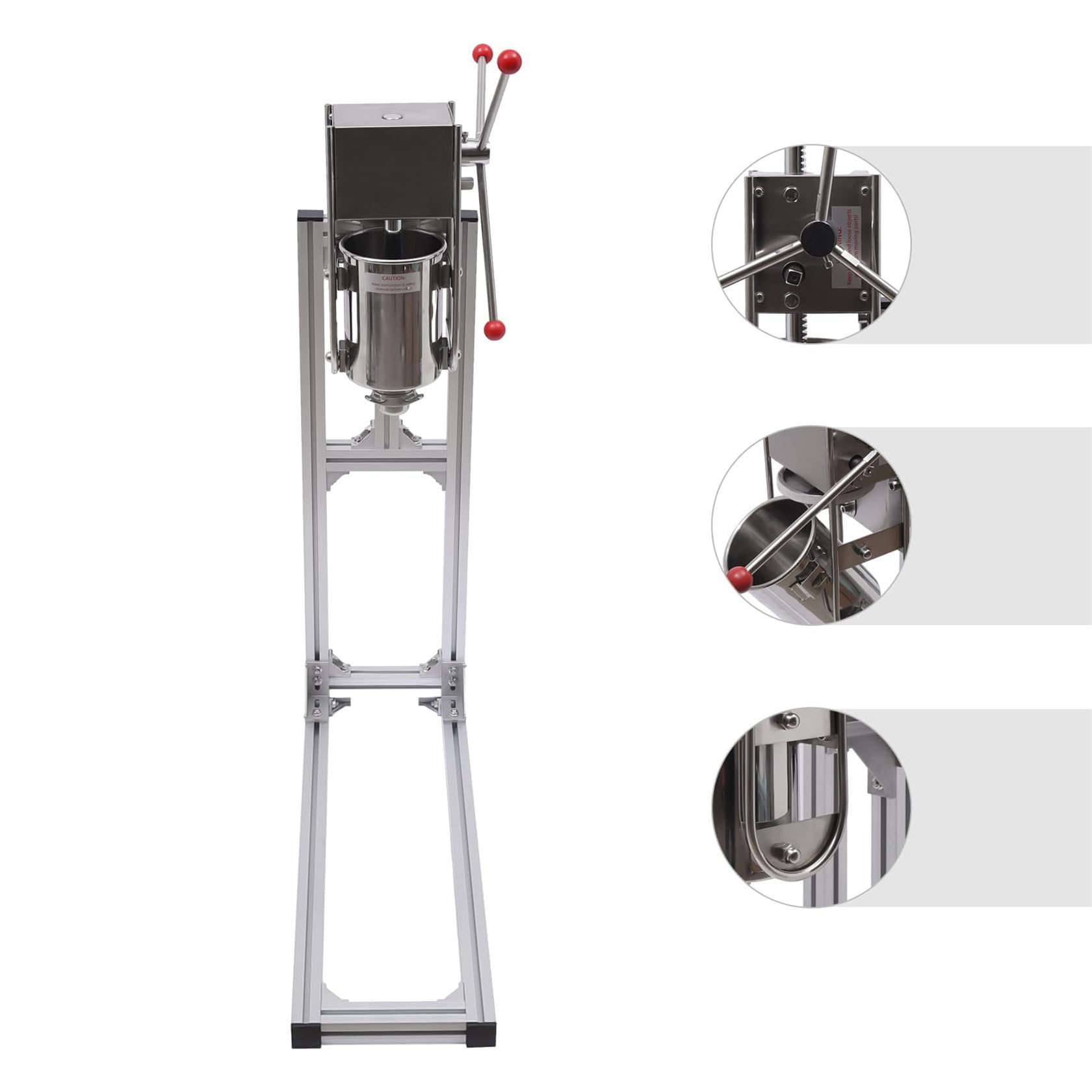 Machine à Churros Verticale Manuelle Robuste De 3l, 5l, 7l, Fabricant De Beignets Espagnols, Remplissage De Beignets De Fruits Latins En Acier Inoxydable, Avec Support De Travail En Forme De L,5L