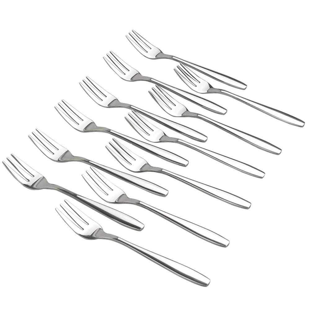 Ggbin 12-Piece Tasting Forks, 6 Inch Stainless Steel 3-Tine Forks