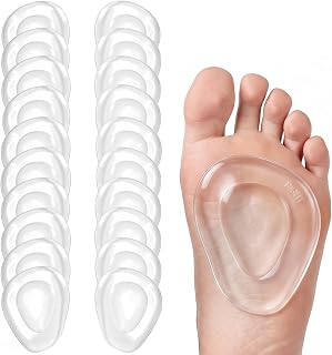 FCYIMI Metatarsal Pads Ball of Foot Cushions 20 Pack | Gel Heel Pads, High Heel Cushions, Shoe Inserts for Heels Flats Boots Sneakers, Washable, Reusable, Self Adhesive, Non Slip