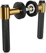 HANDLESTORE Knurled Lever on Rose Door Handles – Matt Black Finish, Pair with Spindle & Screws – Modern Interior Door Handle Set