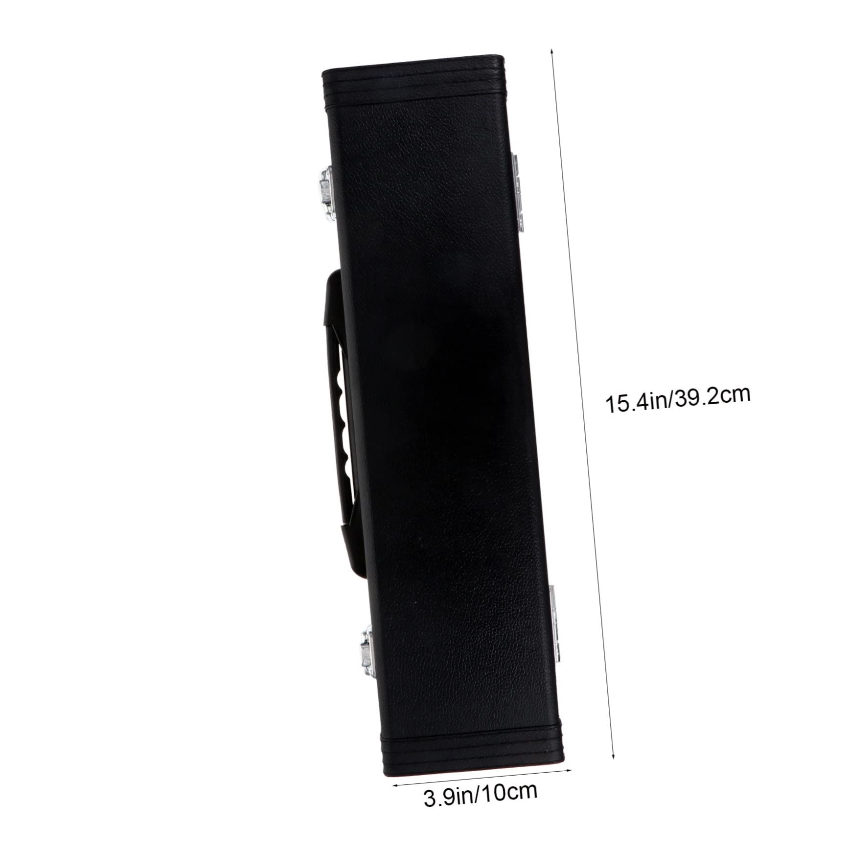 PartyKindom Estuche Diseño Acolchado para de Cuero Pu Resistente Negro Flauta Travesera Almacenamiento Portátil Asa de Transporte Fácil y para Protección
