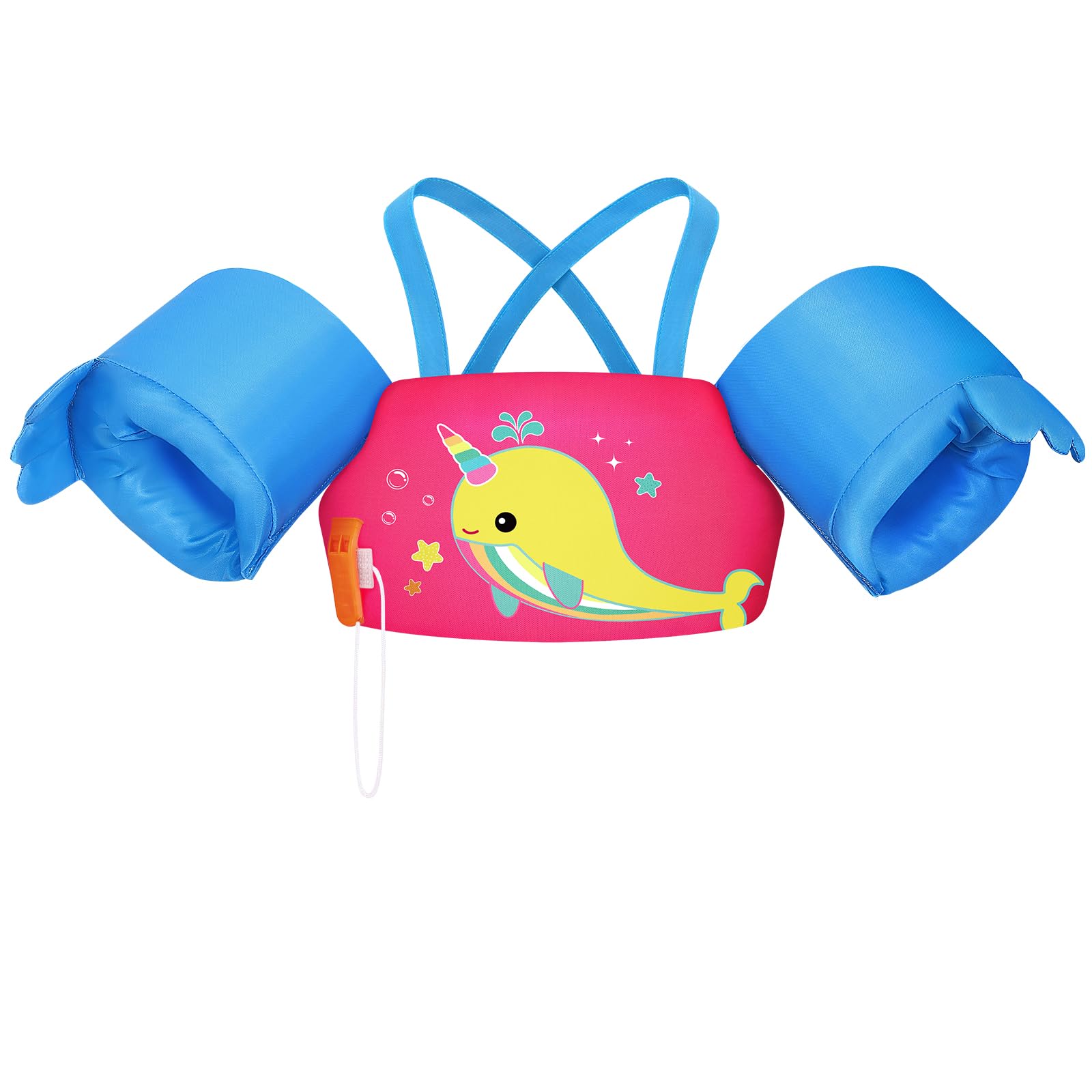 HeySplash Chaleco de Natación para Niños, Manguito de Natación con Correa Ajustable, Flotador de Piscina para Niñas de 13-30/22-44lbs, Flotador para Niños Aprendan a Nadar