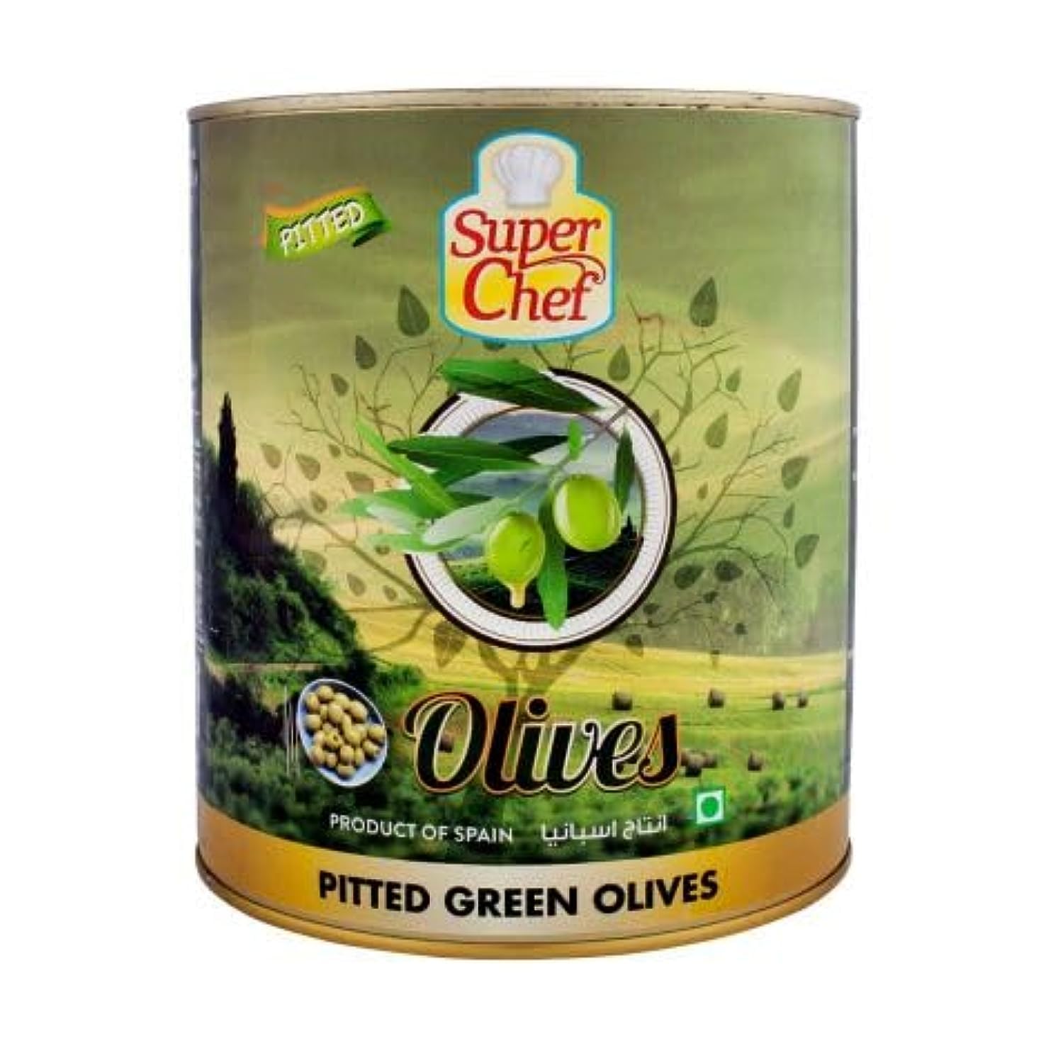 SUPERCHEF GREEN PITTED OLIVES 3KG