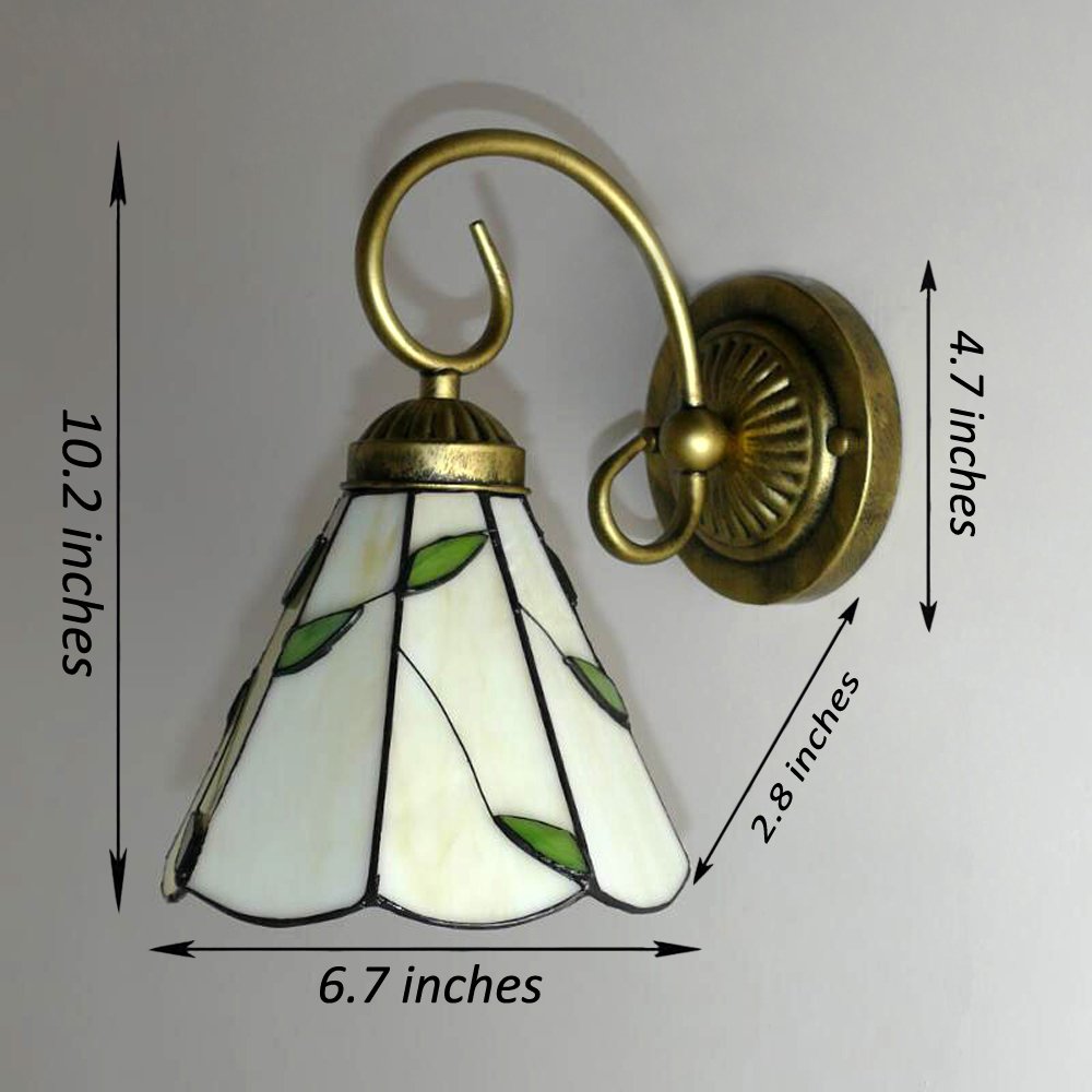 Kiven Wall lamp E26 1-Light Plug-in Bulb not Included Wall Sconce Glass Shade 6 Foot Black Cord(BD0527)