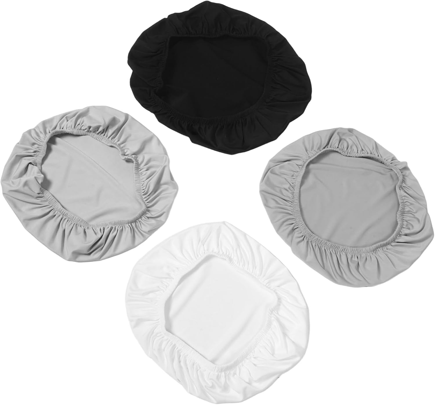 VOSAREA 4pcs Toilet Tank Lid Covers Set White Light Grey Black Elastic Fit Soft Covers for Back of Tank Bathroom Decor Accessory