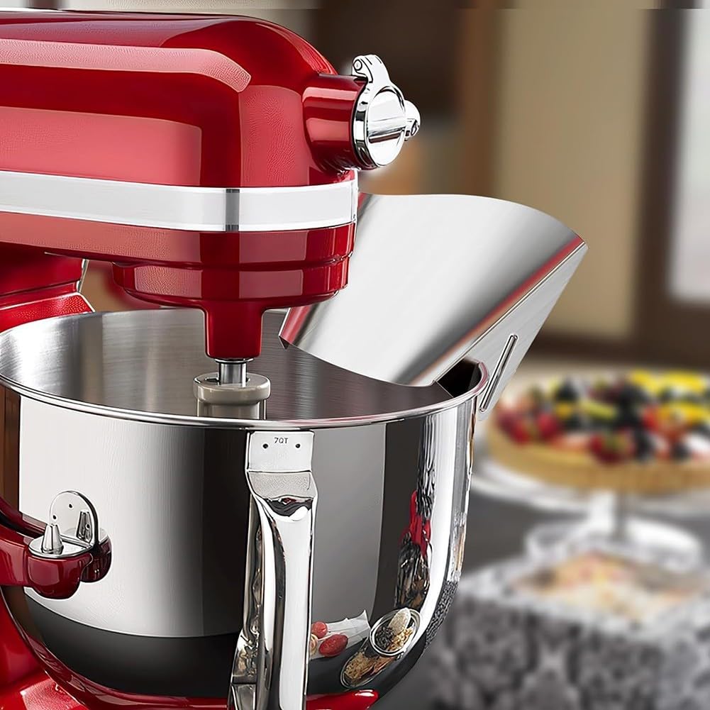 Goulotte verseur innovante pour batteurs KitchenAid pour profiter d'un flux fluide des ingrédients pendant les tâches de mélange