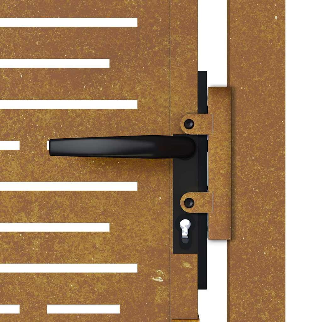 vidaXL Cancello da Giardino 100x75 cm in Acciaio Corten Design Quadrato, cancello, cancello in Acciaio, cancello da Esterno, cancello di Sicurezza
