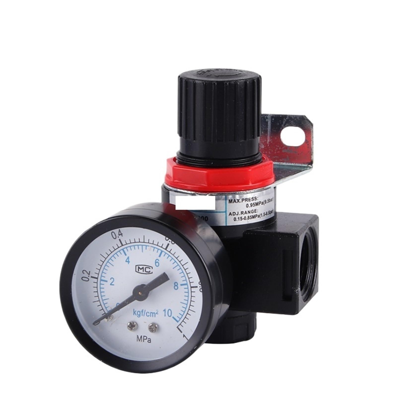 1 unidad AR2000 G1/4 Mini regulador de presión de aire, válvula reductora neumática ajustable con manómetro for compresor AR1500 BR3000 BR4000 10 bar(4MM 4PCS)