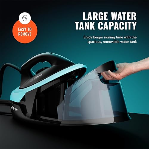 Miniatura 7 de Pursteam Station Max - Plancha de vapor de cerámica para ropa de 1500 W, tanque de agua extraíble de 50.7 onzas, calentamiento rápido,