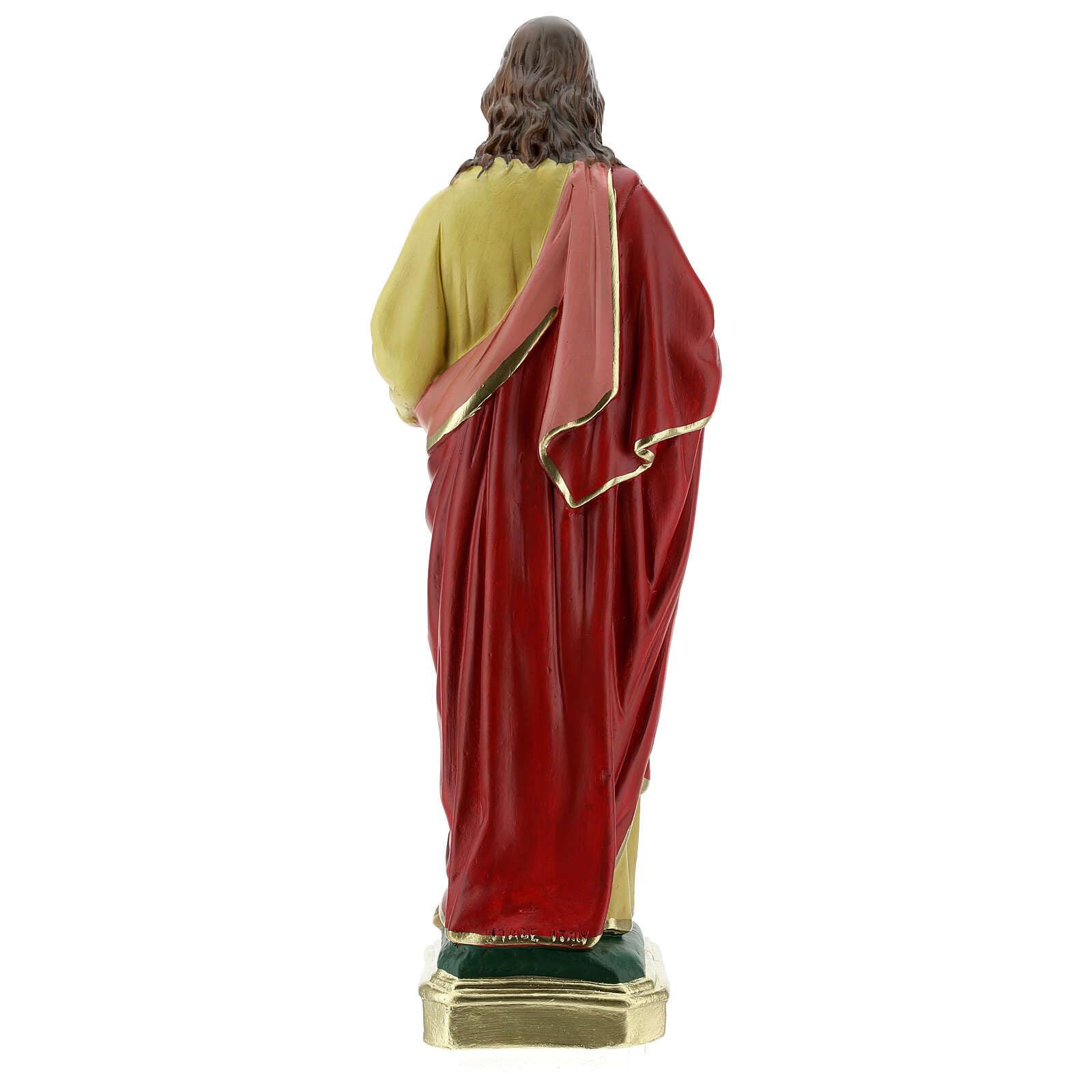 Holyart Statues en plâtre: Sacré-Coeur de Jésus Statue plâtre 40 cm Peinte à la Main Barsanti