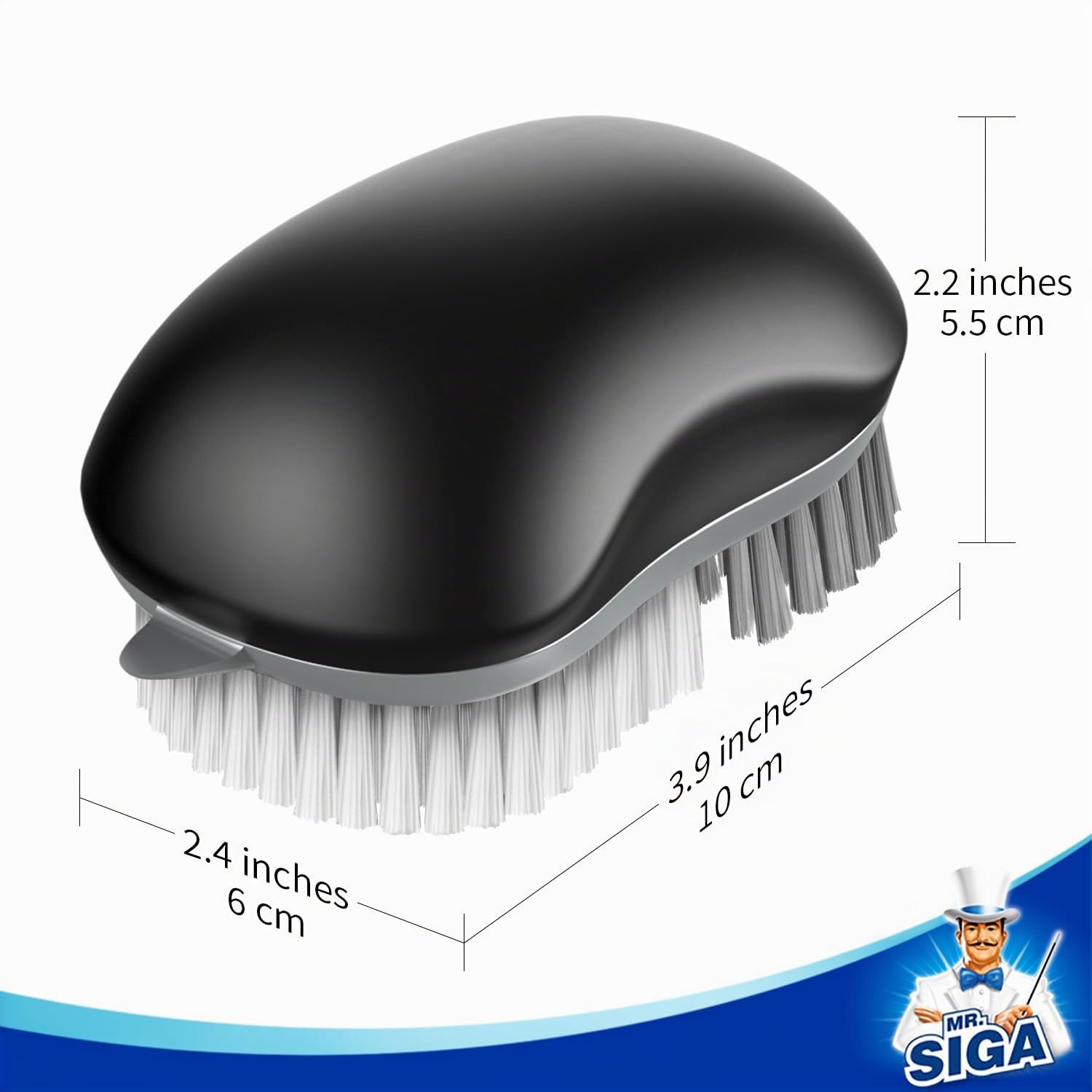 MR.SIGA Cepillo de Limpieza para Frutas y Verduras, Paquete de 2 Unidades, Negro