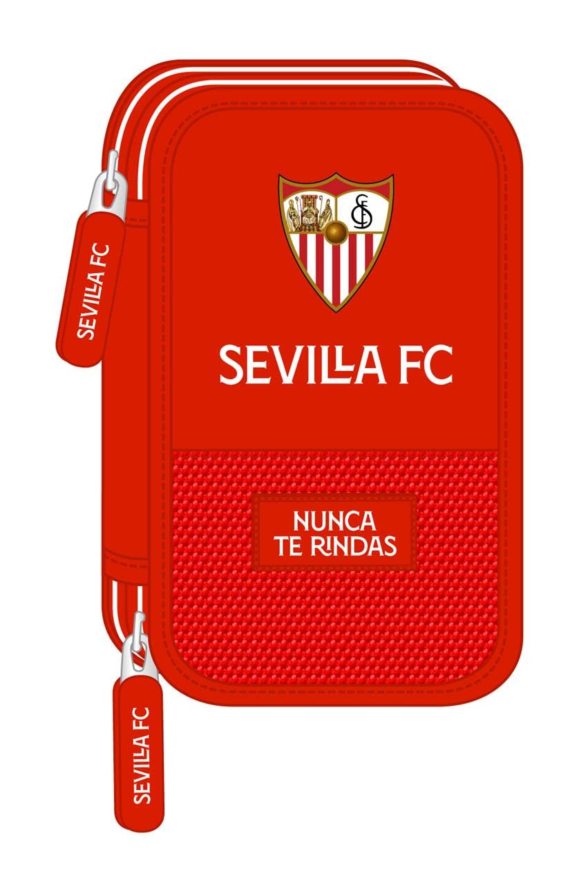 Safta Unisex Kid's School Case with 28 Supplies Included from Sevilla FC, 125x40x195 mm, red, Estándar, Red, Estándar, Red, Estándar