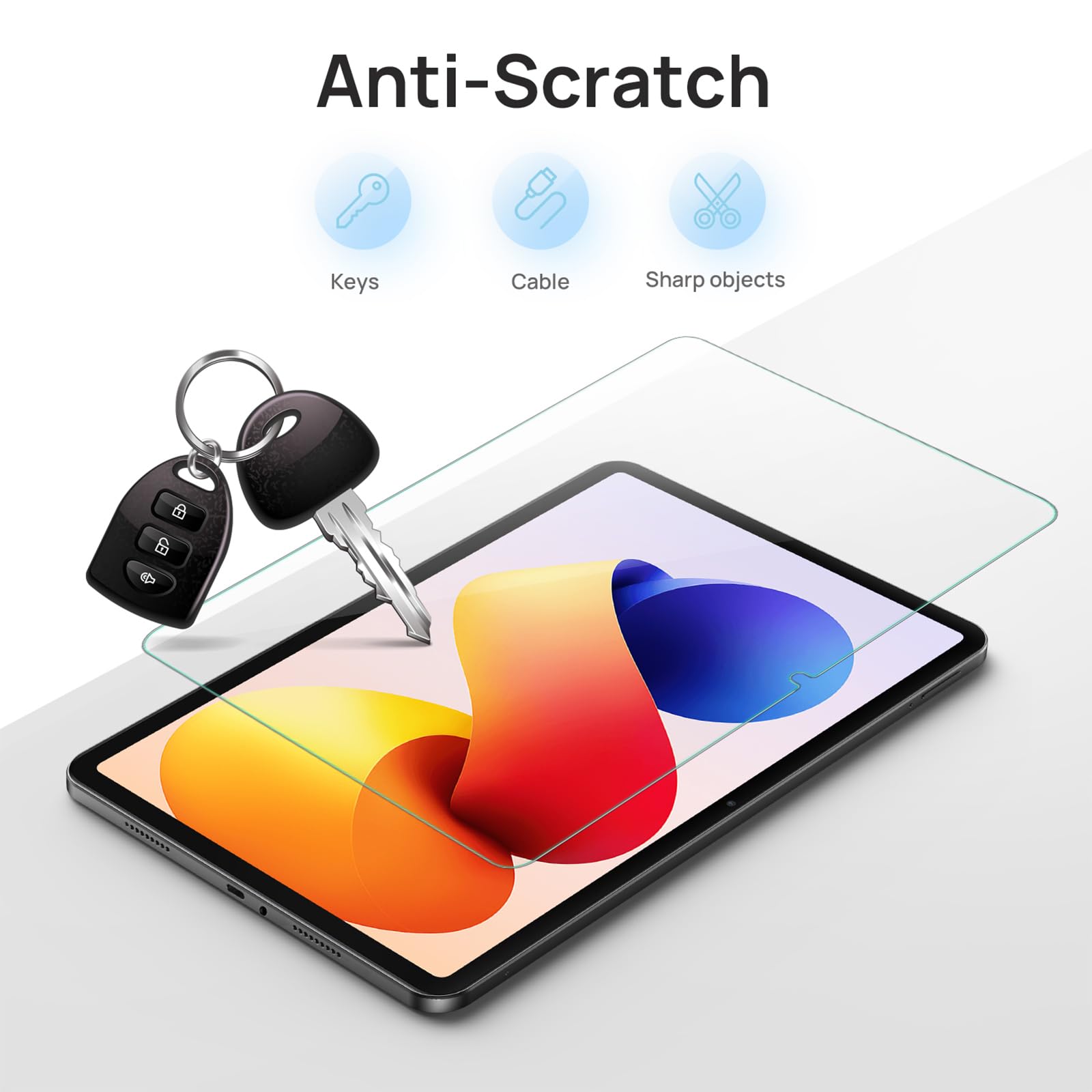 2 Pezzi Pellicola Protettiva per Xiaomi Redmi Pad Pro 5G/4G/Redmi Pad 2 Pro/POCO Pad 12.1 Pollici, Vetro Temperato 9H Antigraffio
