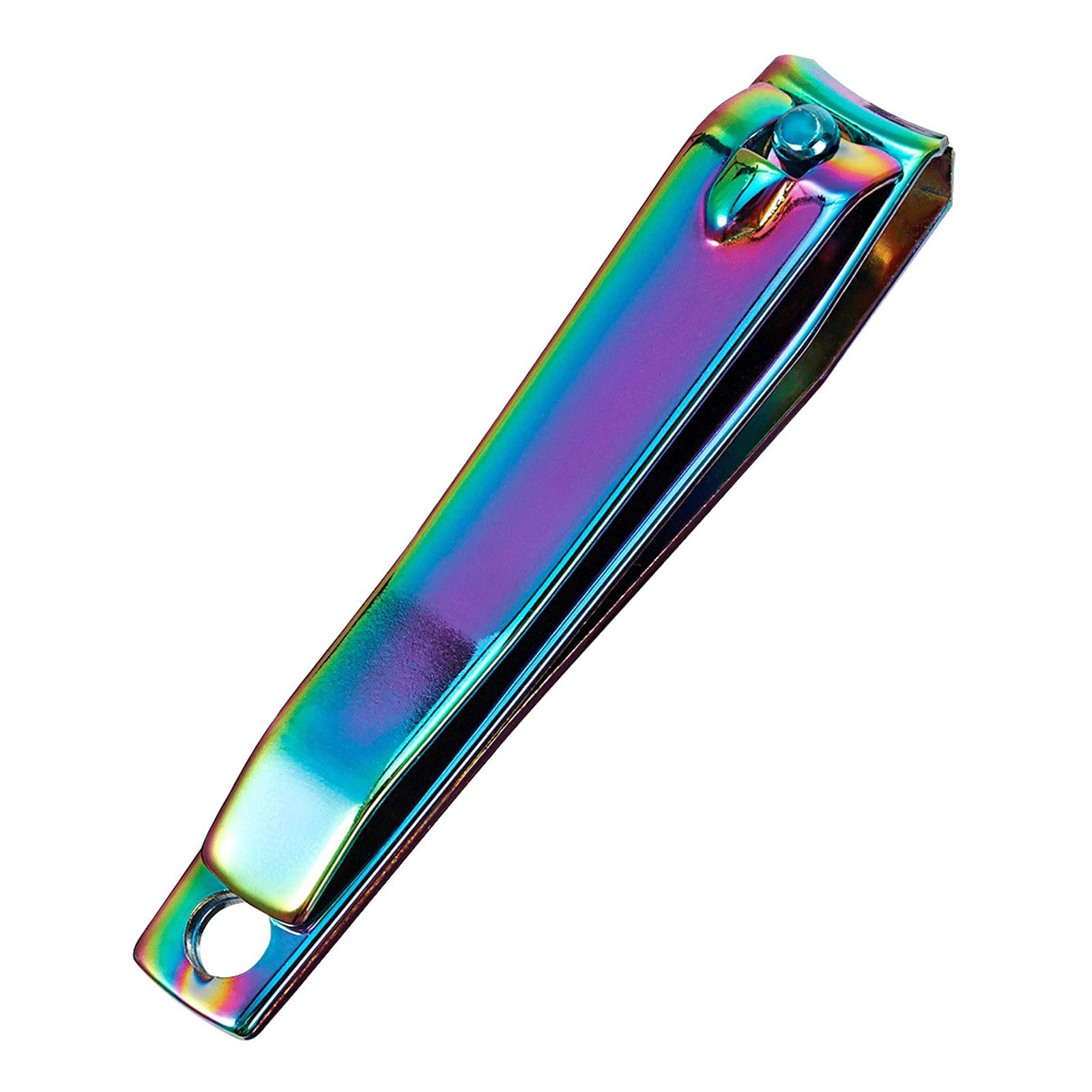 Tagliaunghie in acciaio inox arcobaleno colorato tagliaunghie pelle morta, tagliaunghie anti-schizzi tagliaunghie strumento manicure fai da te
