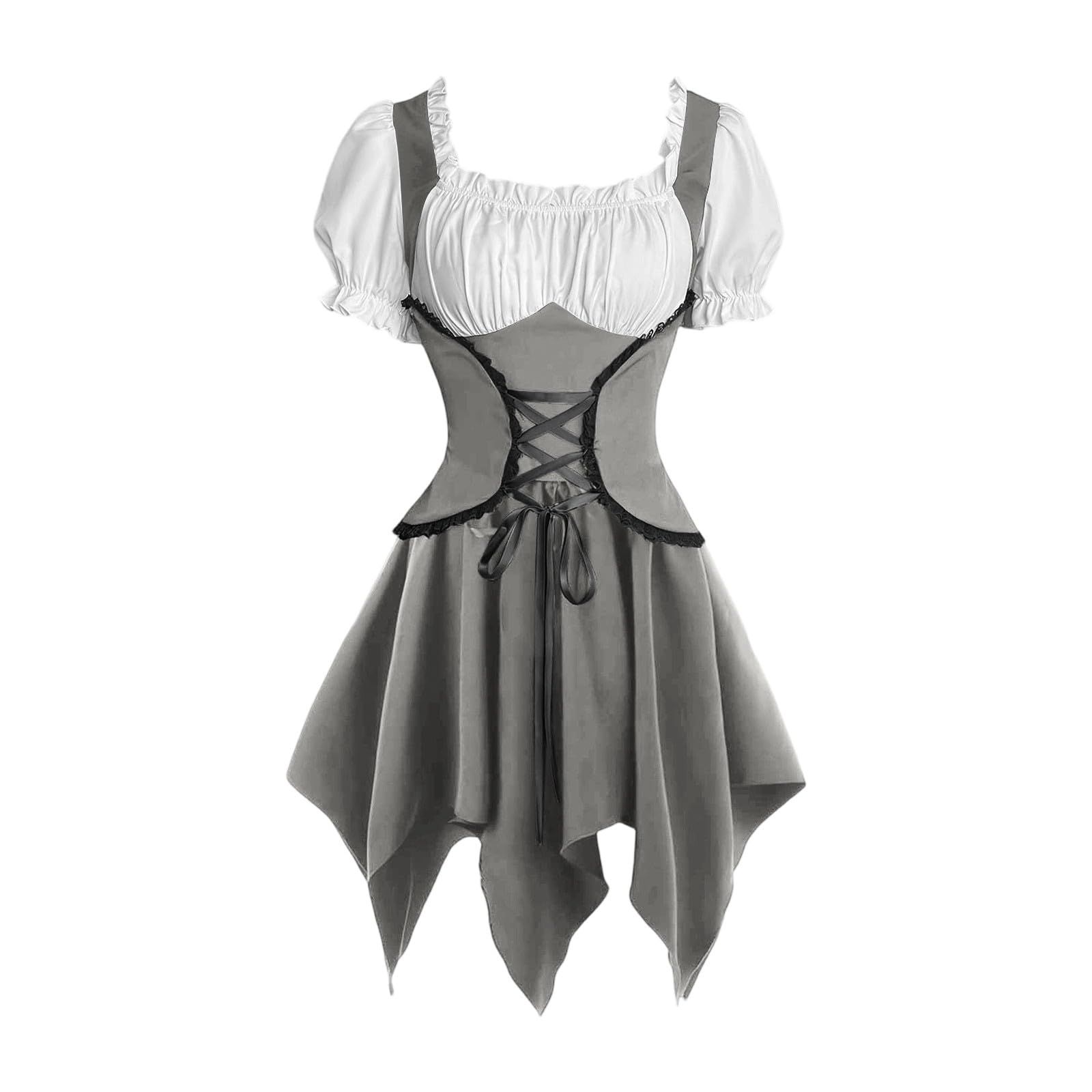 Women Halloween Pirate Dress Off Shoulder Corset Ruffle Gothic Vampire Costume Adult Ladies Funny Pirates Witch Scary Cosplay Outfit UK