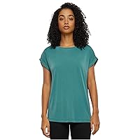 URBAN CLASSICS t-shirt da Donna con Manica Arrotolata, Maglietta a Maniche Corte da Donna in Cotone