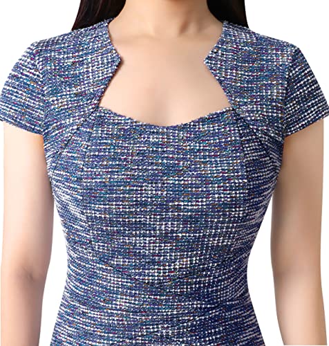 VFSHOW Womens Slim Square Neck Work Office Business Church Bodycon Pencil Sheath Dress3