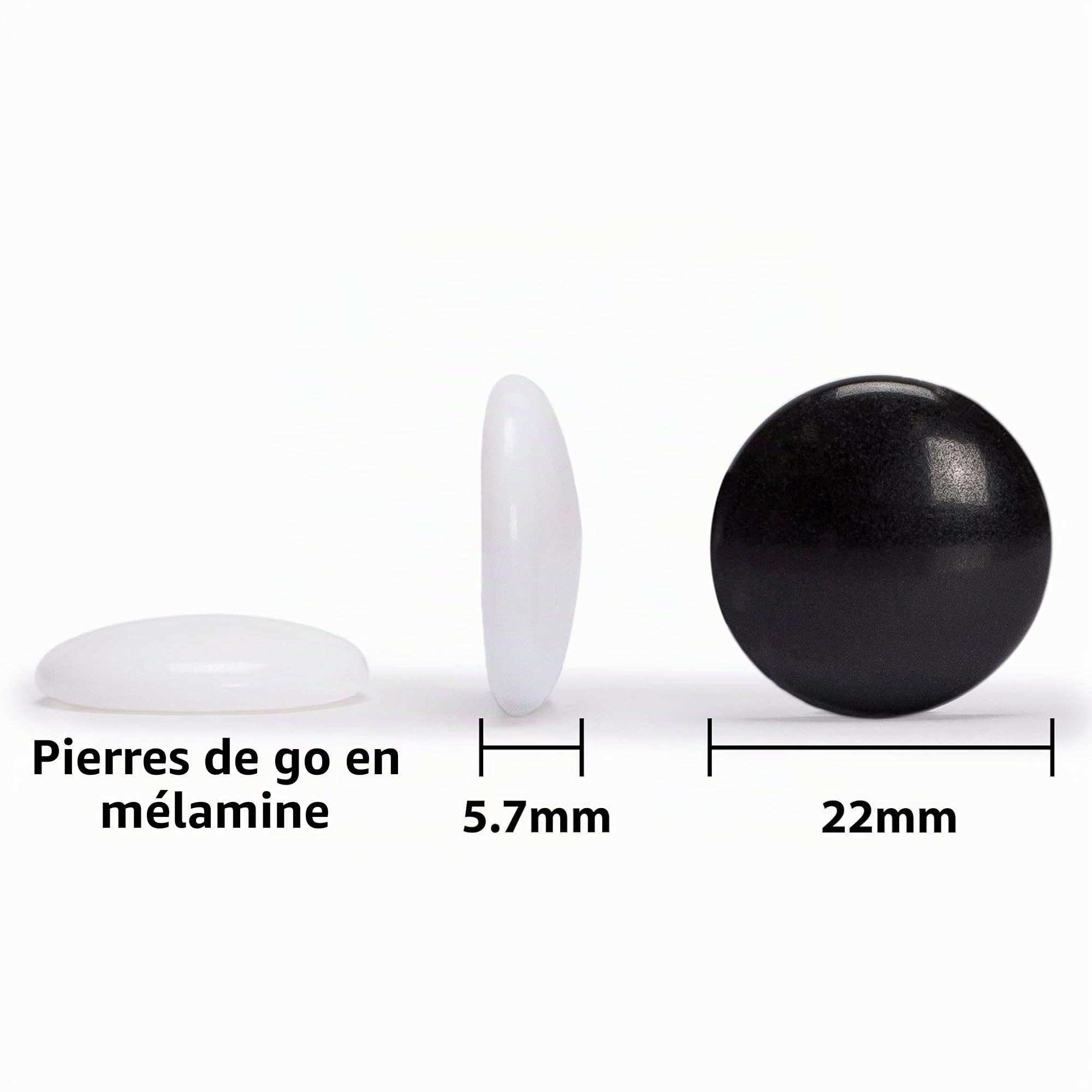 Yellow Mountain Imports Plateau de Jeu de Go Recto-Verso en Bambou 2 cm 19 x 19/13 x 13 avec Pierres Convexes Simples en Mélamine et Bols en Bambous