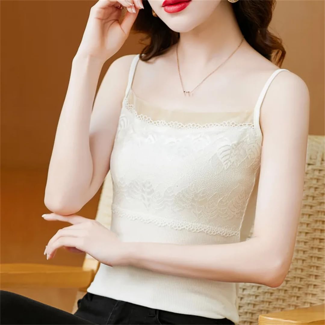 Top corto da donna estivo in pizzo impiombato skinny senza schienale lavorato a maglia senza maniche tinta unita canotta