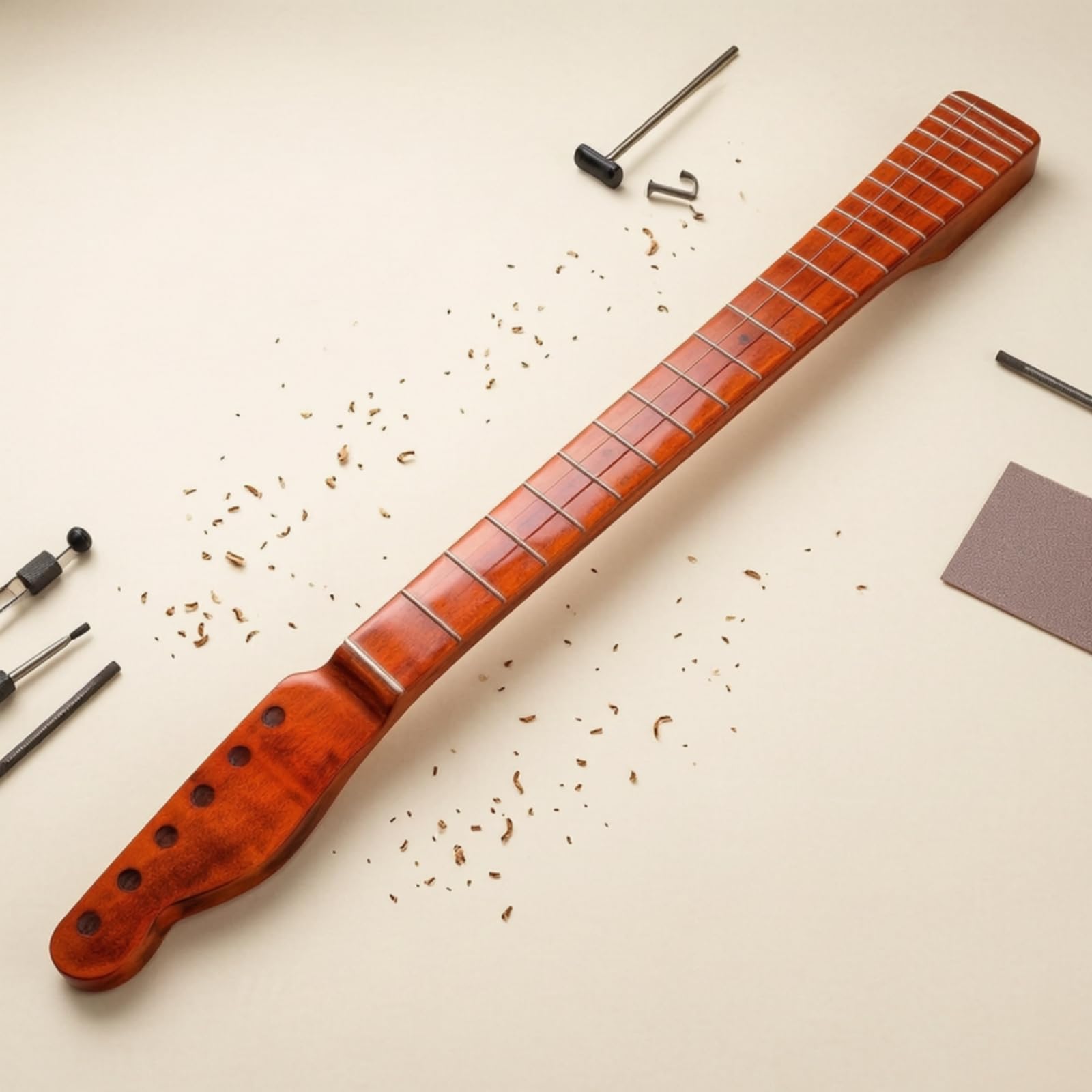 Qianly Manico Tipo Modello Tasti Manico in Acero di Ricambio Chitarra per Chitarristi