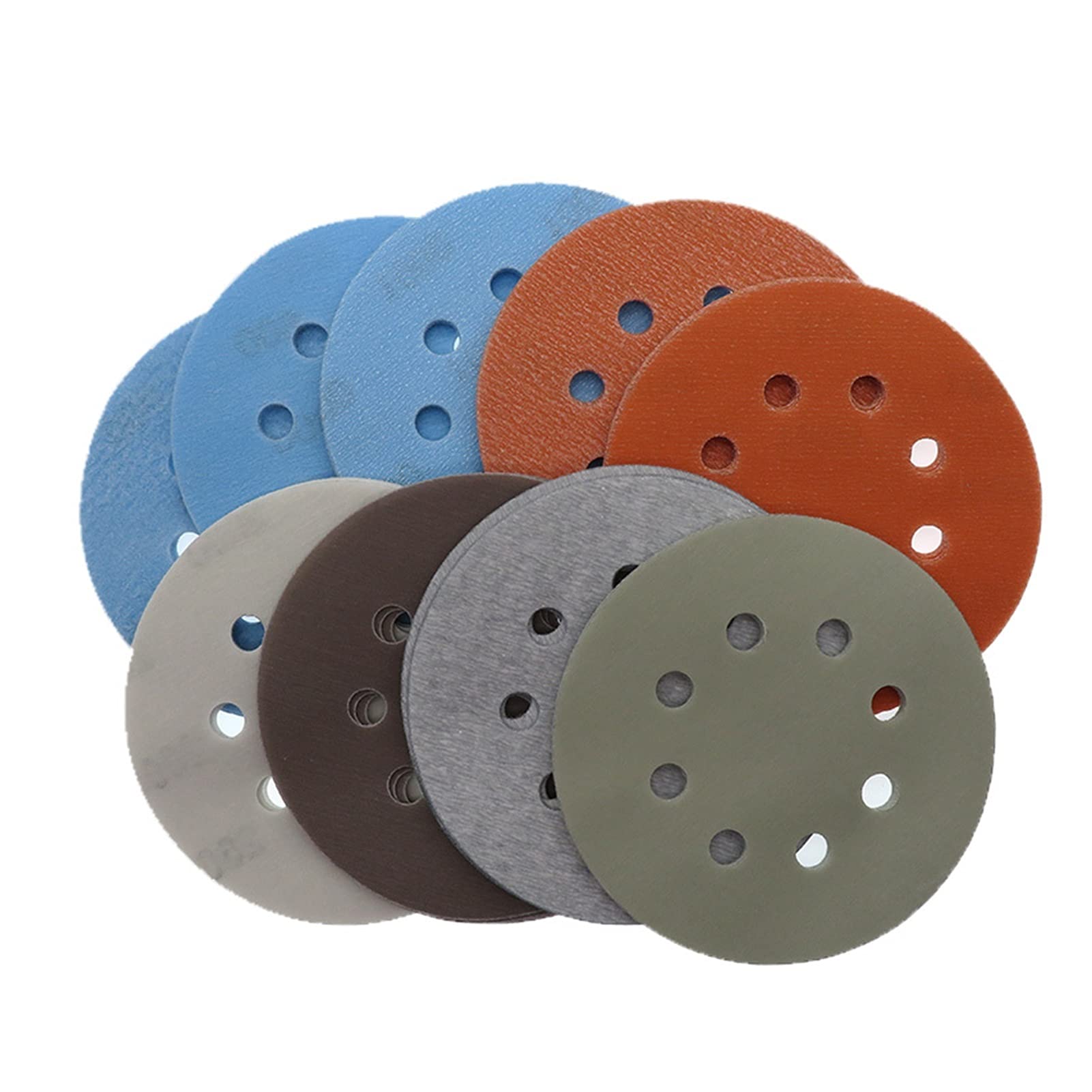 Papel de lija de pulido de metales de madera 15pcs 5 pulgadas de 8 orificios FV FV Superfina papel de lija impermeable suave 600 a 5000 arena gruesa, utilizada para el pulido de pintura de automóviles