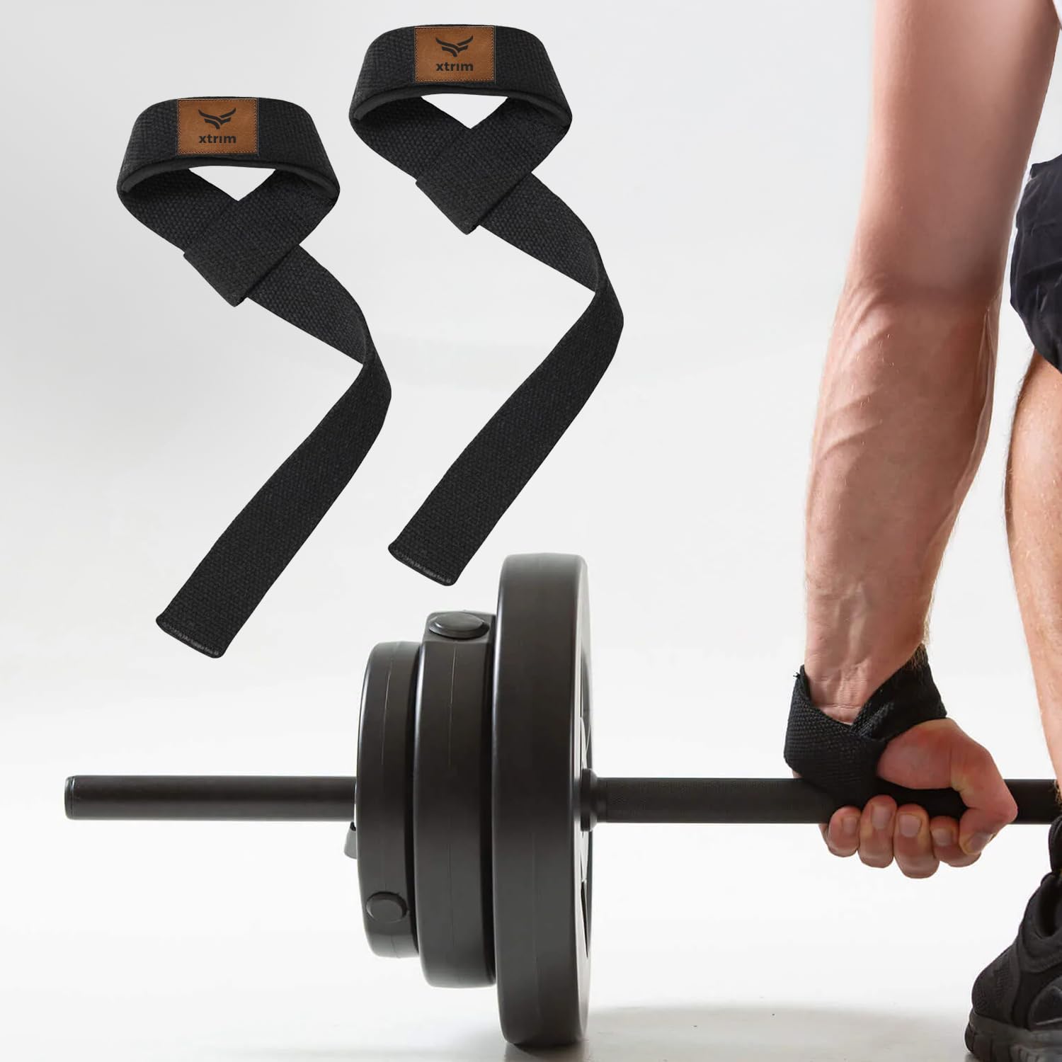 Xtrim Weight Lifting Straps & Wrist Support for Men & Women, Heavy-Duty Deadlift Straps for Superior Grip, Soft-Padded, Anti-Slip Gym Wrist Wraps for Weightlifting, Strength Training & Powerlifting