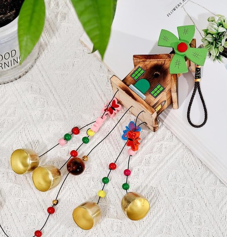 “Paradigm Pictures ‘God Bless You’ Wind Chime for Home Decoration | Wooden House Hanging Bell Chime | Ideal Birthday & Diwali Gift | Good Luck Hanging for Balcony, Living Room & Garden Décor” 3
