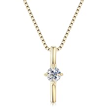 AINUOSHI Sterling Silver Necklace Solitaire Moissanite Pendant for Women