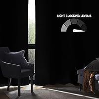 Vista 7 de always4u Cortinas de Terciopelo Acanalado Negro y Dorado con Estampado de Damasco en Lámina 100% Opacas de 84 Pulgadas de Largo, Cortinas de 2