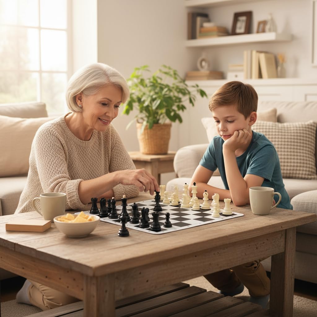 20" Silicone Chess Board Game Chess Set,4" King Tournament Chess Set Foldable Chess Board Mat,2 in 1 Travel Board Games for Kids and Adults, Ideal for Outdoor and Travel Use