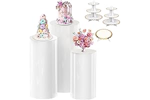 Set of 3 Cake Stand Cylinder Table Tall