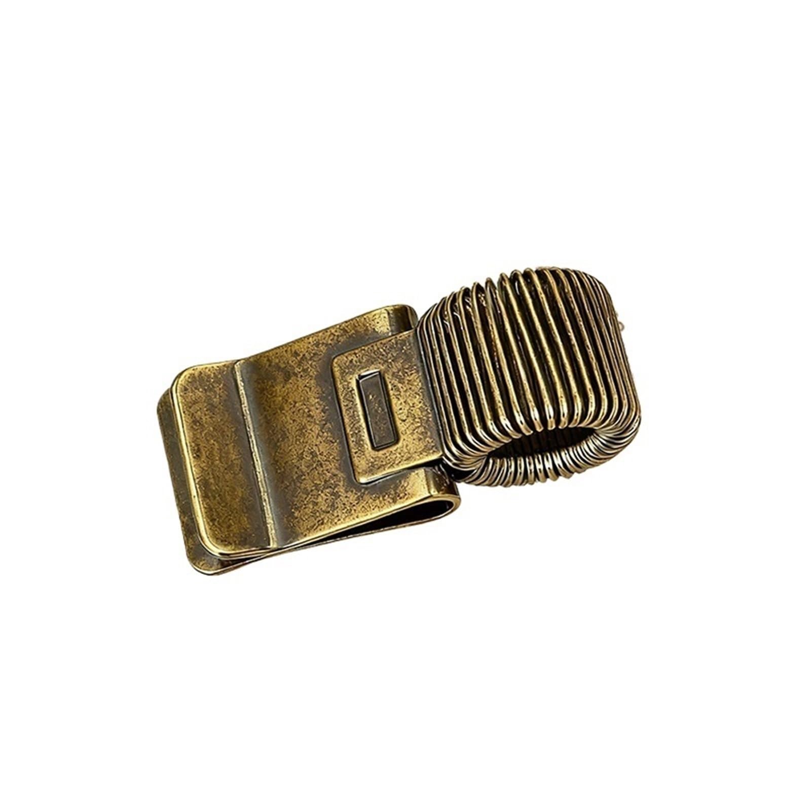 WonJoxel Pen Clip 10PCS Metal Pen Clip With Spring Creative Gold Retro Student For Notebooks School for Notebook Journal and Planner Vintage Brass Eff(A5)