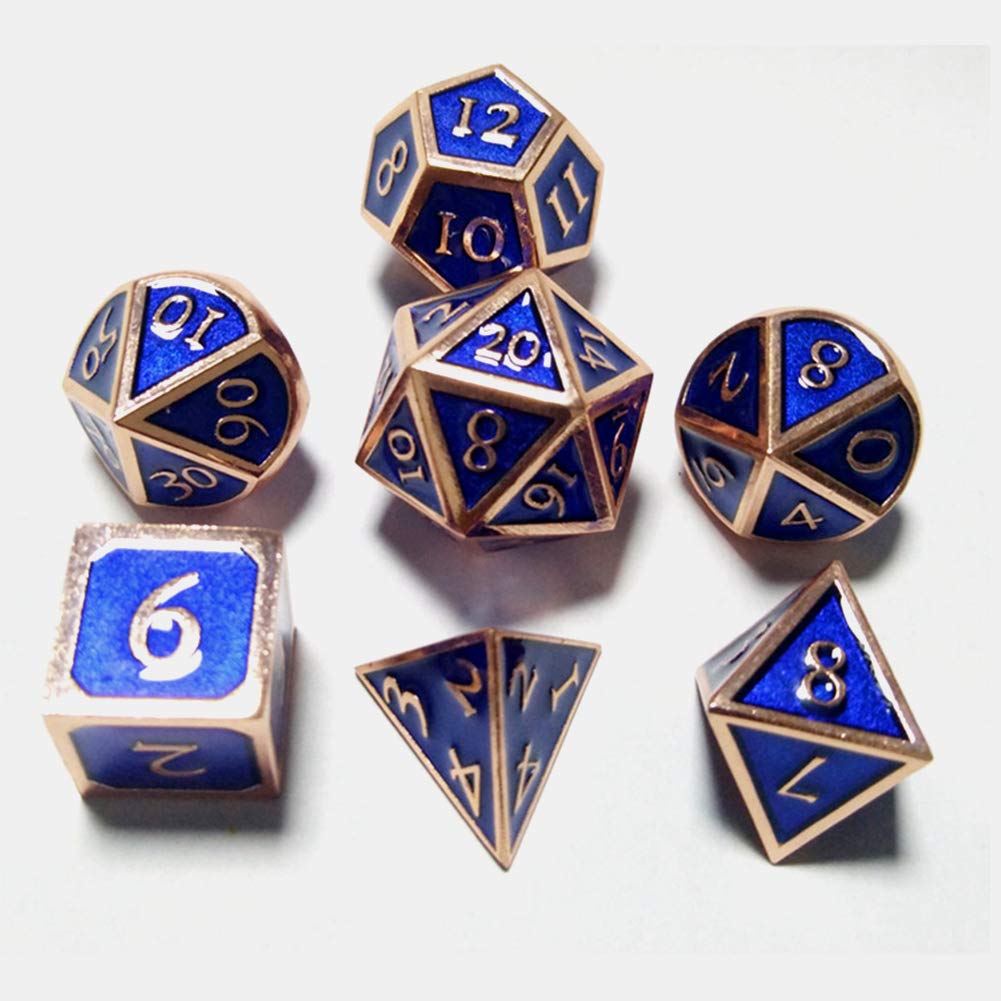7PCS Zinc Alloy DND Metal Dice Set – Chrome Transparent Light Blue Dice For Dungeons & Dragons, RPG Table Games - View #8