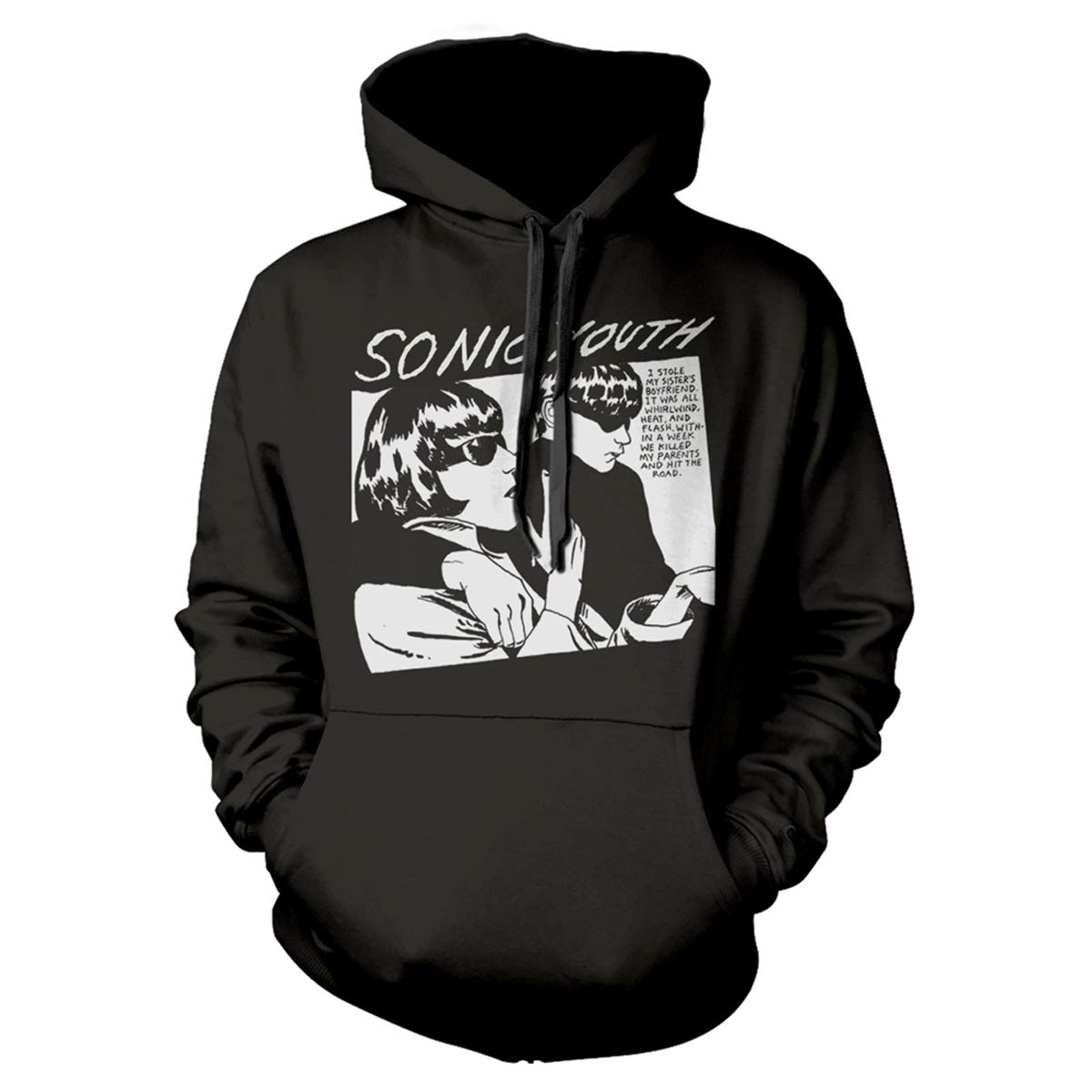 Rock Off officially licensed products Sonic Youth Goo Kim Gordon Thurston Moore Official Unisex Hoodie Hooded Top (Large) Black