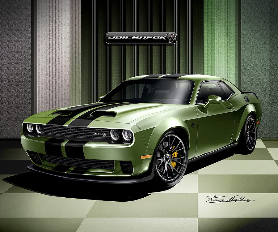 Miniatura 3 de 2019-2020 Dodge Challenger Hell Cat  Fine Art Prints By Danny Whitfield (20in x 24in, PITCH BLACK)