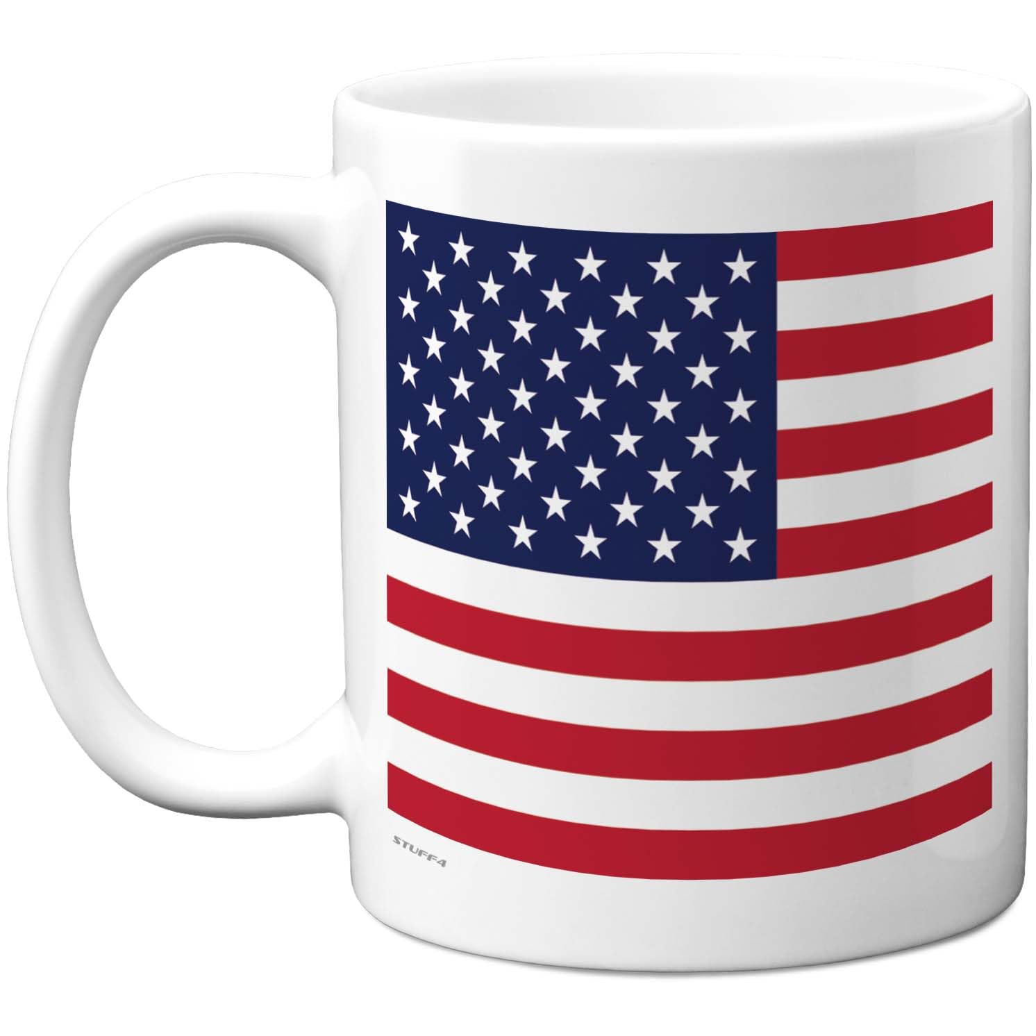 Stuff4 United States Mug - Bold American Flag Stars & Stripes Design - Patriotic Novelty for Coffee or Tea Lovers - 11oz Ceramic Gloss Mug